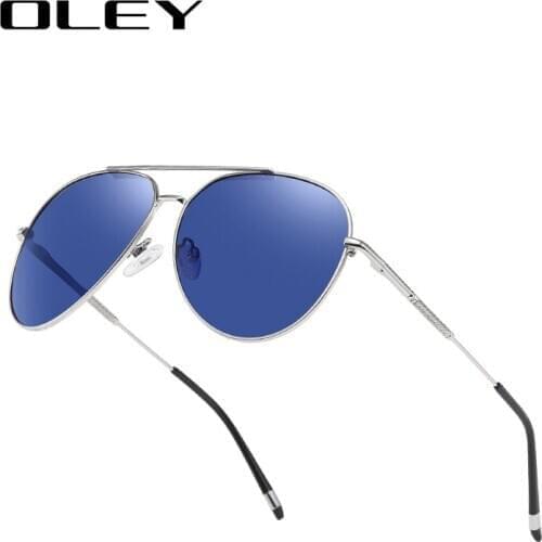 OLEY Brand Classic Men 100% Polarized Alloy Frame Sunglasses Fashion Mens Driving Pilot Sunglasses Accessories Goggles