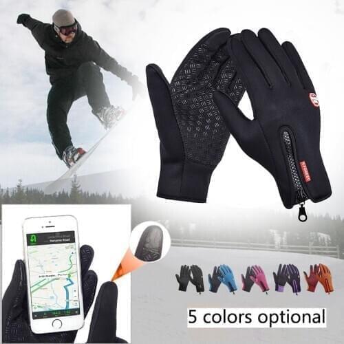 Mens Winter Warm Gloves Touch Screen Fishing Waterproof Lady Ski Autumn Breathable Sport Ridding Windproof Women Non-Slip Gloves