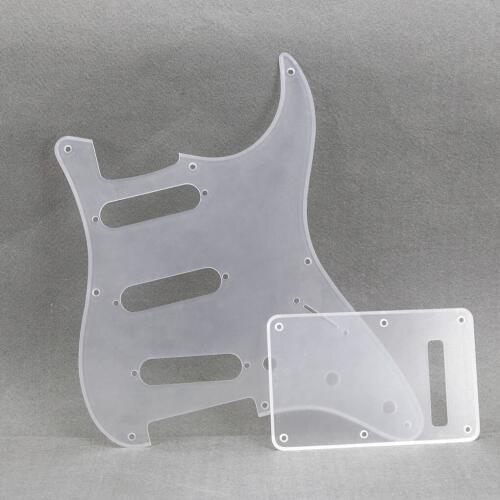 New Set of Transparent 1Ply Electric Guitar Pickguard 8 Hole SSS & Back Plate & Screws for Vintage Strat Guitar Parts