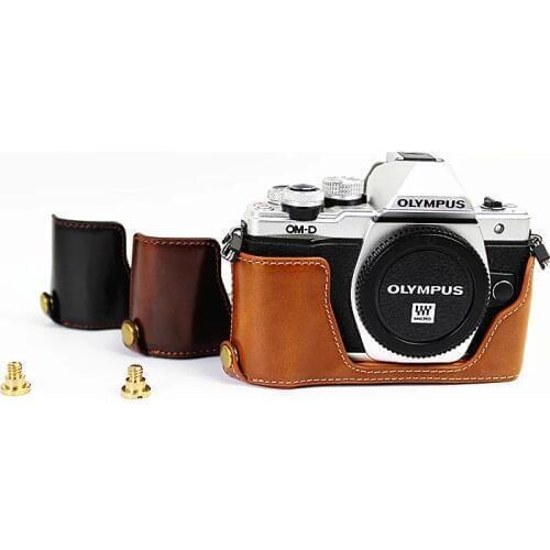 New Half Body Set Cover Camera Bag Case for Olympus E-M10 Mark II EM10 II 14-42mm E-M10 OM-D PU Leather Half Body Set Cover