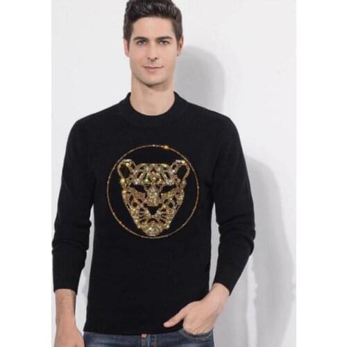 Autumn Warm Diamond stone Sweater Men Fashion hot drill Mens Sweaters 2021 Casual Male Slim Pullover