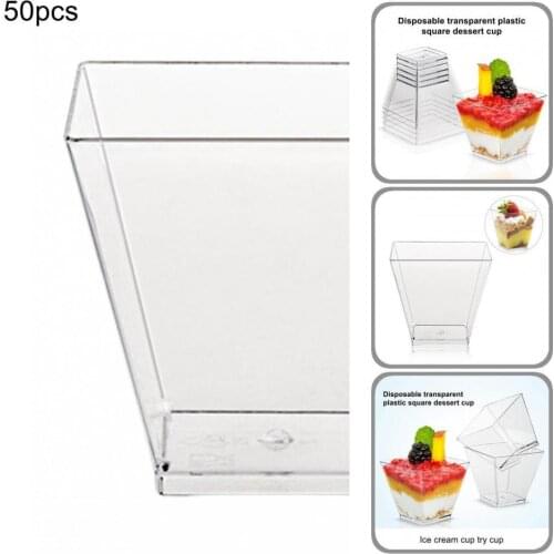 Party Supplies Lightweight Transparent Square Cake Cups for Wedding