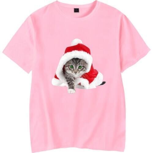 Suitable New cute Christmas short sleeve T shirt men women Fashion summer T shirt Pop comfortable pink Christmas boys girls Tees