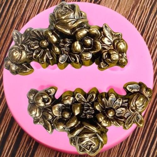 3D Flower Silicone Molds Relief Cake Border Fondant Mould Chocolate Gumpaste Candy Clay Moulds DIY Cake Baking Decorating Tools