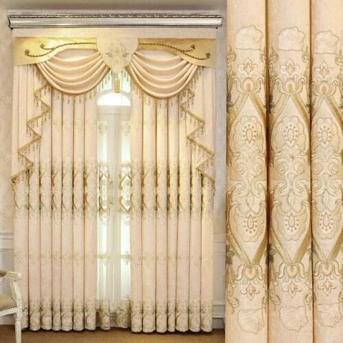 Luxury European living room bedroom floor villa wedding room embroidered curtain customized products blackout curtains curtain