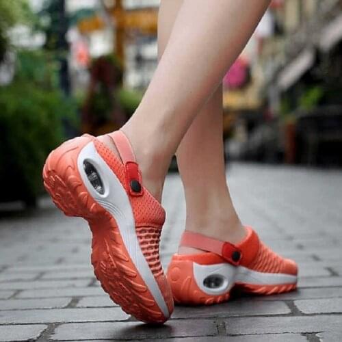 2021 New Women Shoes Casual Increase Cushion Sandals Non-slip Platform Sandal For Women Breathable Mesh Outdoor Walking Slippers