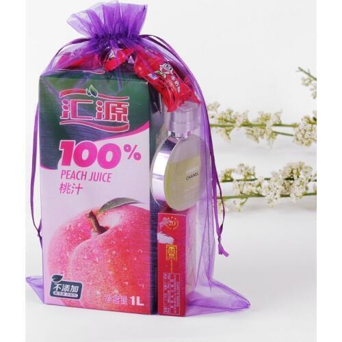 Organza Sachet Bags 50pcs/lot 35X50CM Purple Drawstring Large Gift Bags Pouch For Wedding Favors Packaging