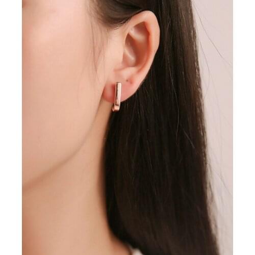 Silver Needles Letter J Metallic Geometry Rose Gold Golden Silver Plated Alloy Simple Hook Women Stud Earrings