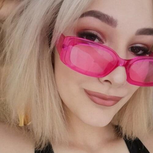Men And Women Fashion Hip-Hop Framed Sunglasses UV-Resistant Rectangular Lens Goggles Suitable For Outdoor Beach Pool Party