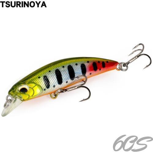 TSURINOYA New Fishing Lures Sinking Minnow DW67 60mm 6.1g Bass Pike Mini Minnow Crank Wobbler Model Crank Hard Baits