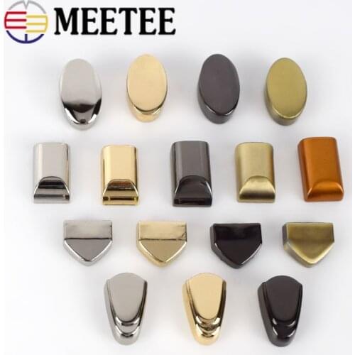 Meetee 10pcs Metal Zipper Pull Tail Lock Clip Buckle Zip Cord Stopper Screw Plug DIY Bags Leather Hardware Accessories Crafts