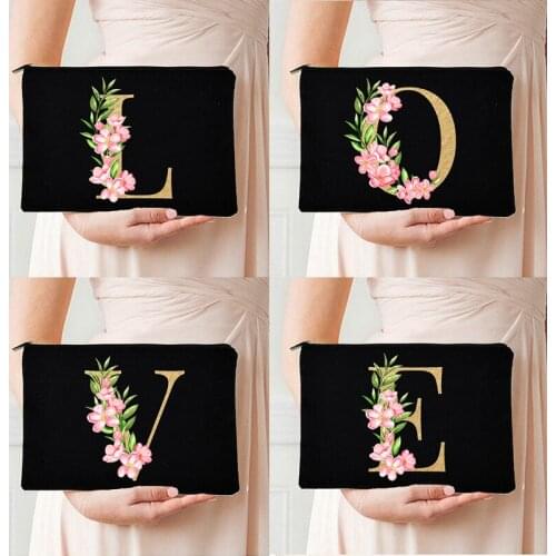 Letter Print Bridal Makeup Bag Women Cosmetic Case Wedding Party Toiletries Storage Bags Ladies Beauty Organizer Bridesmaid Gift