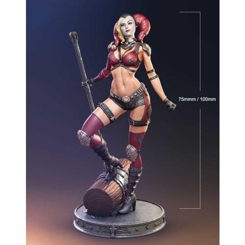 1/24 75mm 1/18 100mm Resin Model Kits Joker Girl Figure Unpainted No Color RW-246