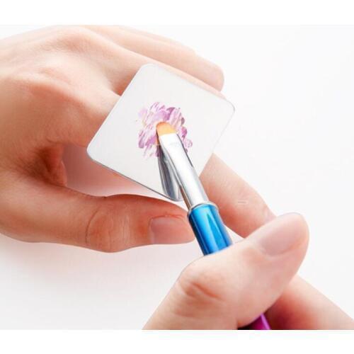 1pc Finger Ring Color Palette Make up Cream Foundation Mixing Palette Cosmetic Tools Stainless Steel Plate