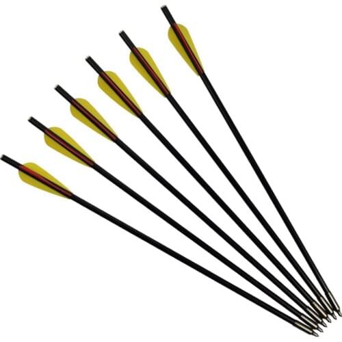 12Pcs 14" 16" 18" Crossbow Bolts 6*8mm Fiberglass Arrows Flat Nock Outdoor Shooting Hunting Free Shipping