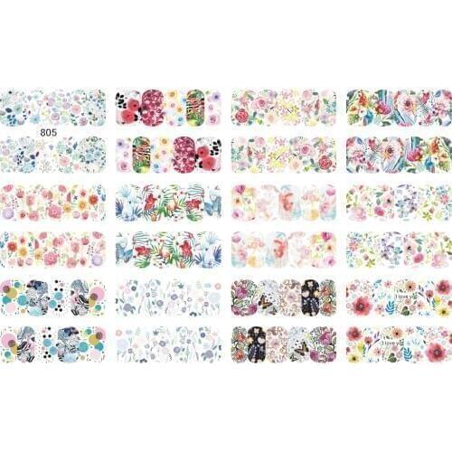 12packs/sheet 3D Water Decals Nail Art Stickers Various Dream catcher/birds image on Nails of Dandelions Stickers Manicure Z022