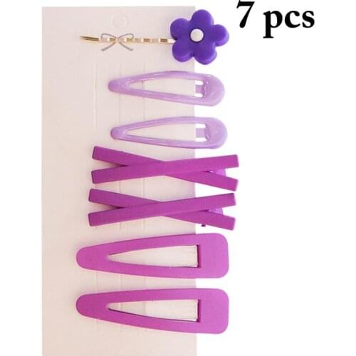 7pcs Snap Hair Clips for Hair Clip Pins BB Hairpin Color Metal Barrettes for Baby Children Women Girl Styling Hair Accessories
