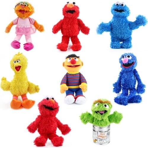 27-40cm 7styles Cartoon Anime Sesame Street Zoe Grover Oscar Elmo Cookie Ernie Big Bird Plush Toys kawaii Doll Best Gift for kid