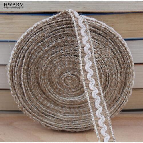 African Linen lace fabric ribbon wedding decoration trim DIY 20 yard Handmade Wedding accessories Wide Linen Ribbon for home