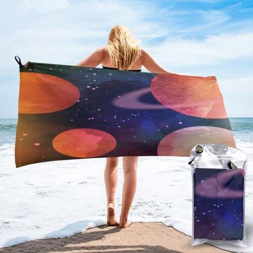 Bath Towel Watercolor Galaxy Quick Dry Large Towel Thin Absorbent Soft Towel for Home Travel Camping Swimming Beach Sport