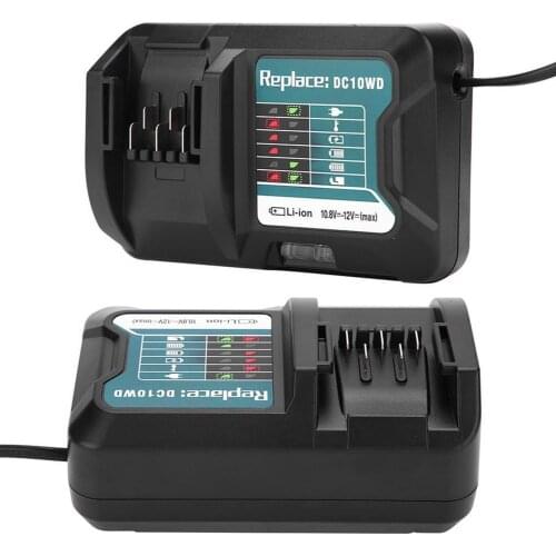 Fast Lithium Battery Charger For Mackita DC10WD / DC10SB / DC10WC / BL1015 / BL1016 / BL1021B / BL1041B 10.8V 12V LED Charger