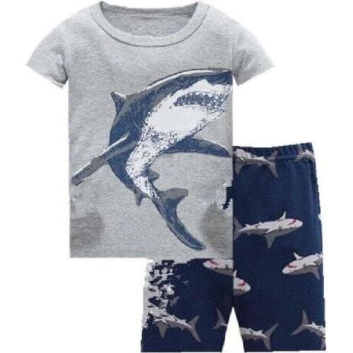Childrens Pajamas Set Summer Boys Clothes Short Sleeve Cotton Sleepwear Baby Pyjamas Kids Clothes Suits Girls Boys Clothing