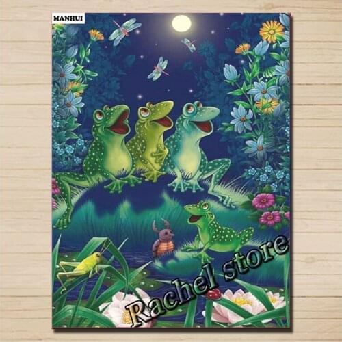 DIY Diamond Paintings Diamond Mosaic Moonlight Animal Full Square Diamonds and Round Diamond Embroidery MH21019