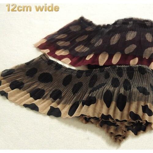 Double Chiffon Polka Dot Mesh Wrinkle Exquisite Lace Fabric DIY Ladies Childrens Clothing Dress Cheongsam Sewing Material Trim