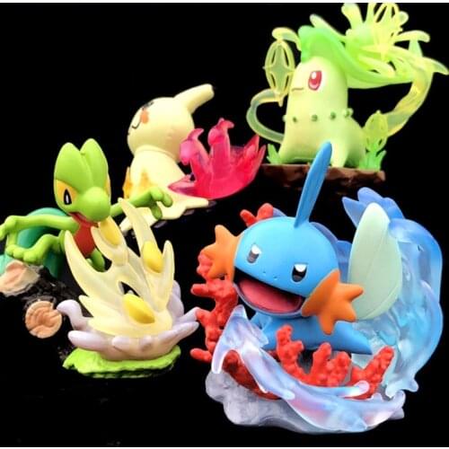 Pokemon Toys Jigglypuff Bullet Seed Mimikyu Mudkip Chikorita Action Figures Models Furnishing Articles