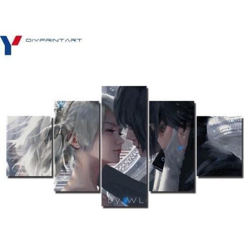 Luna & Noctis 5 Panel Posters and Prints Game Final Fantasy XV Wall Pictures for Living Room A0647