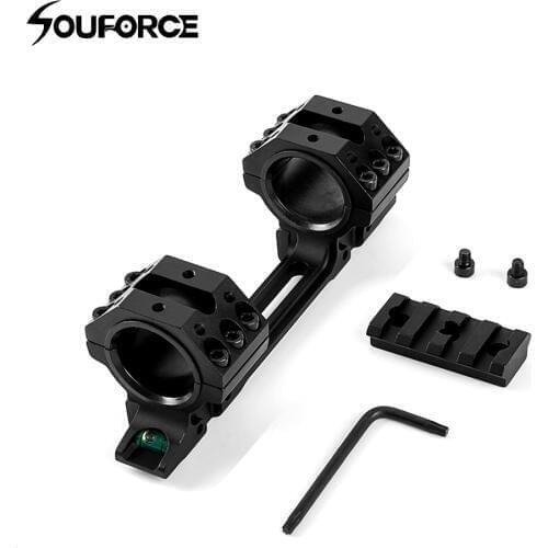 Mount Dute Diameter 30mm Mount Adapter with Spirit Bubble Level Suit 11mm Picatinny Weaver Rail for Hunting