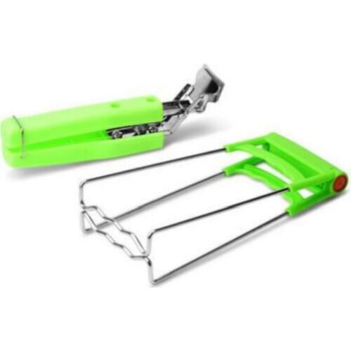 Kitchen Cooking Tools Pot Clips Stainless Steel Green Handle Universal Bowl Steamed Microwave Plate Clip