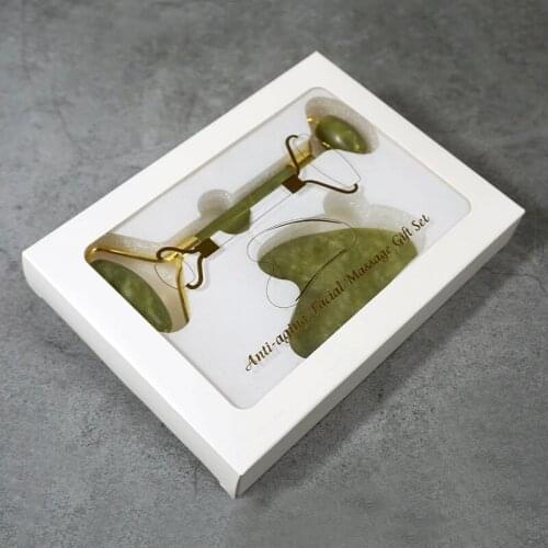 LC Massage Roller Jade Face Massager Neck Massage Anti Wrinkle Skin Tightening Relaxing Beauty Tools