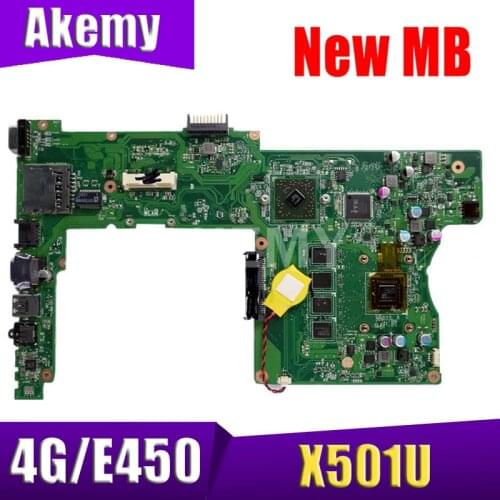 Akemy X501U MAIN_BD._4G/E2-1800 4 COERS MainBoard For ASUS X501U F501U (15.6 inches) Laptop Motherboard 90R-NMOMB1400U