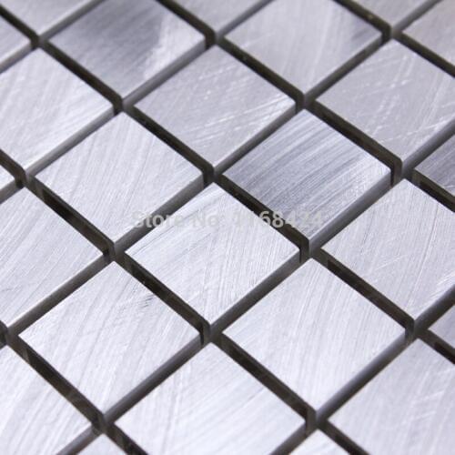 Silver Aluminum alloy metal mosaic tiles EHM1060 for kitchen baclesksplash bathroom floor wall mosaic free shipping