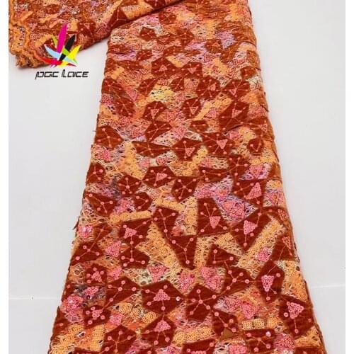 Nigerian Chantilly Lace Velvet Sequences Royal Blue Embroidery Elegant French African Latest Design Style High Quality Hot Sale