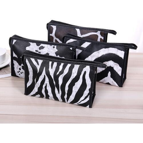 New fashion leopard PU women Cosmetic bag cases casual folding make up bag travel organizer makeup case beauty bag