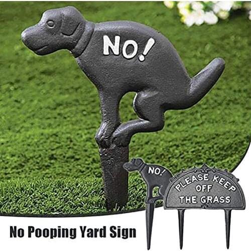 New Style Creative Cute Garden Stake Waterproof Attractive Iron Dog Word Yard Sign Silhouette Stake for Outdoor Yard Farm Decor
