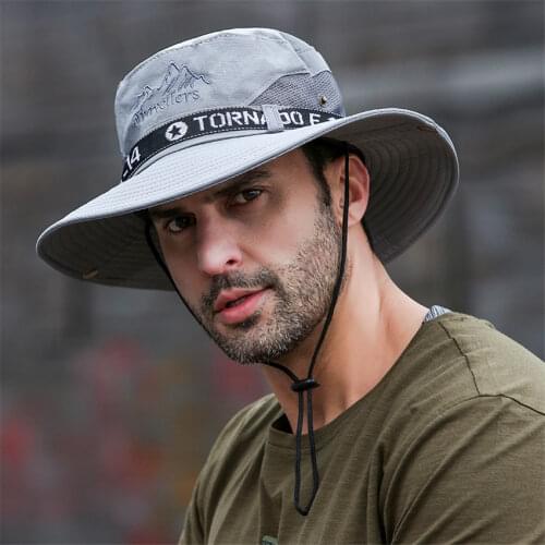 Outdoor Summer Fashing Hats For Men Anti-UV Sunshade Breathable Hiking Beach Male Fisherman Bucket Hat Waterproof Quick Dry Cap