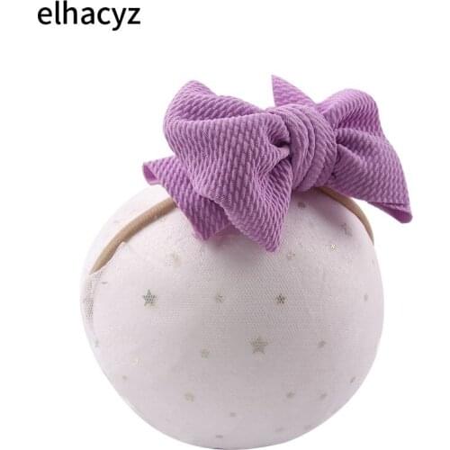 2021 New Arrival 4.5'' Hair Bows Hairband Texture Nylon Headbands For Girls Baby Soft Solid Elastic Kids DIY Hair Accessories