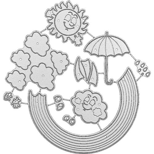 Rainbow Clouds Metal Cutting Dies Stencil Scrapbooking DIY Album Stamp Paper Card Mold Embossing Decoration Craft