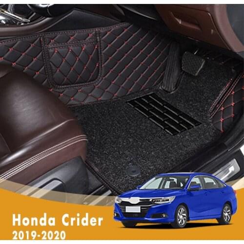 RHD Luxury Double Layer Wire Loop Car Floor Mats For Honda Crider 2020 2019 Accessory Styling Custom Parts Decoration Protect
