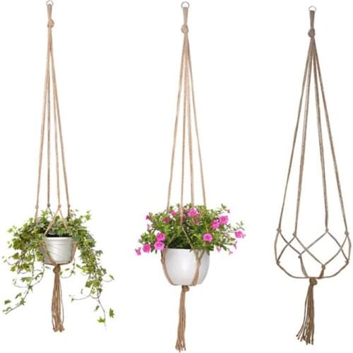 Handmade pots for plants and flowers maceteros Flowerpot Hanging Basket Knotted Rope Flowerpot Net Bag Horticultural Home Decor