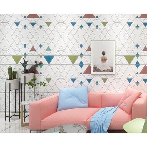 Nordic Black White Lattice Wall Papers Home Decor Modern Geometric Wallpaper Living Room Bedroom Decoration PVC Vinyl Wall Paper