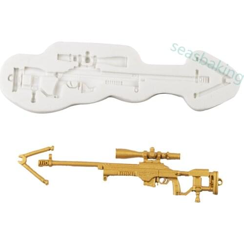 AMW Sniper Rifle Silicone Mold Resin Kitchen Baking Tools DIY Child Gift Cake Chocolate Fondant Moulds Dessert Pastry