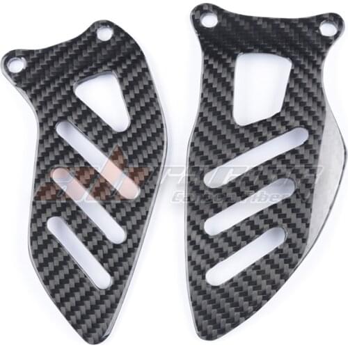 Motorcycle Black Heel Plates Carbon Fiber 100% For Suzuki GSX-R 600 750 2006 2007