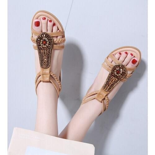 Woman Sandals 2020 Summer Beach Wear Shoes Women Flat Sandals Solid Casual Zapatos De Mujer Chaussures Femme Sapatos Feminino