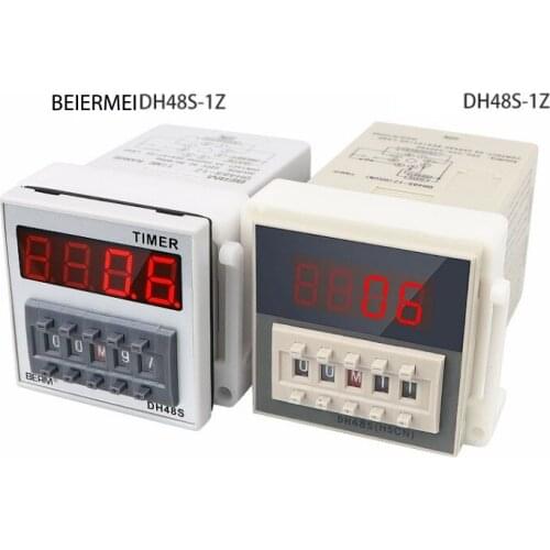1Pcs Ordinary Dh48S-1Z Terminal Spst 0.01S-99H Lcd Display Time Timer Delay Relay With Pause AC/DC 12V 24V AC220V Socket 45*45mm