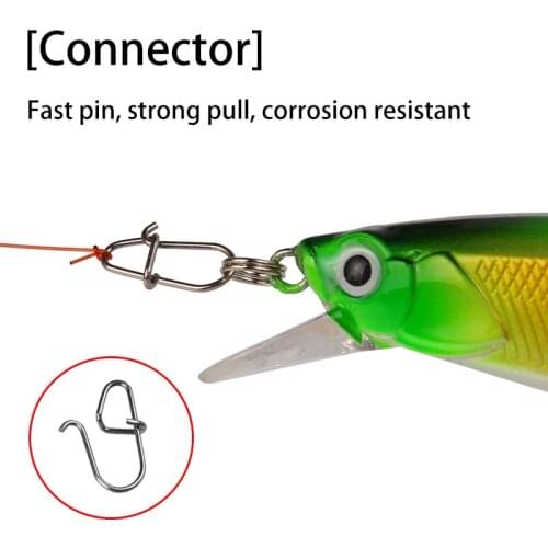 10Pcs Fishing Well Hooked Stainless Steel Fishing Snap Barrel Swivel Attract Connector Fishing Tackle For Soft Bait Fishing Lure