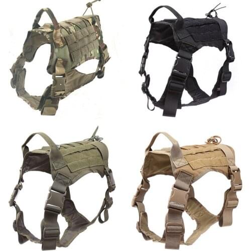 1000D Tactical Dog Vest Breathable Dog Harness for Medium Large Dogs Clothing Outdoor Camouflage Dog Harnesses Dog Supplies